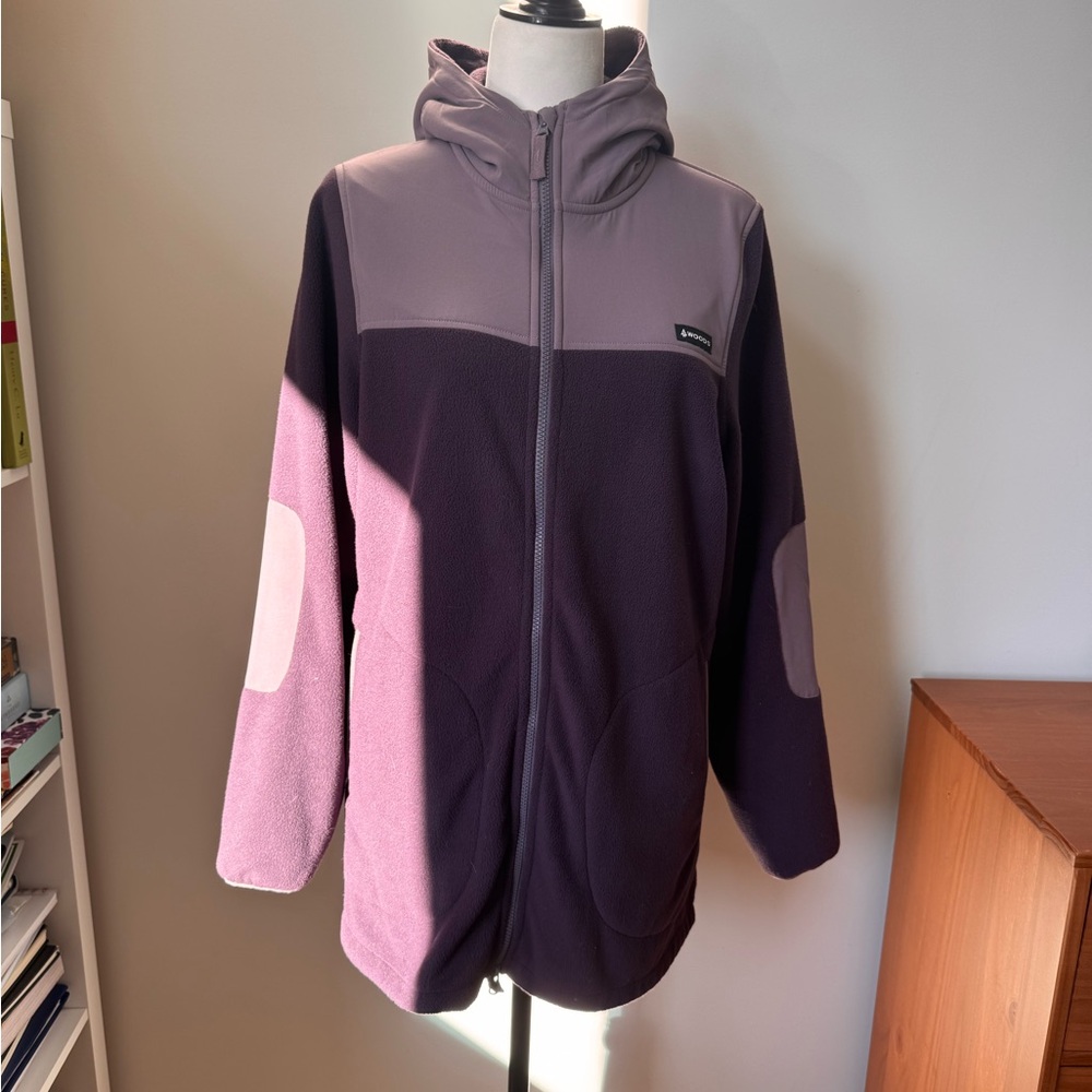 Woods Canada Fleece Hooded Zip-Up Jacket – Purple Colorblock (Size L/G)